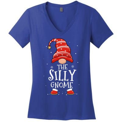 Silly Gnome Xmas Family Matching Funny Christmas Gnomes Gift Women's V-Neck T-Shirt