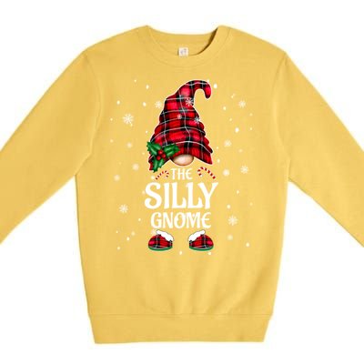 Silly Gnome Xmas Family Matching Plaid Christmas Gnomes Cool Gift Premium Crewneck Sweatshirt