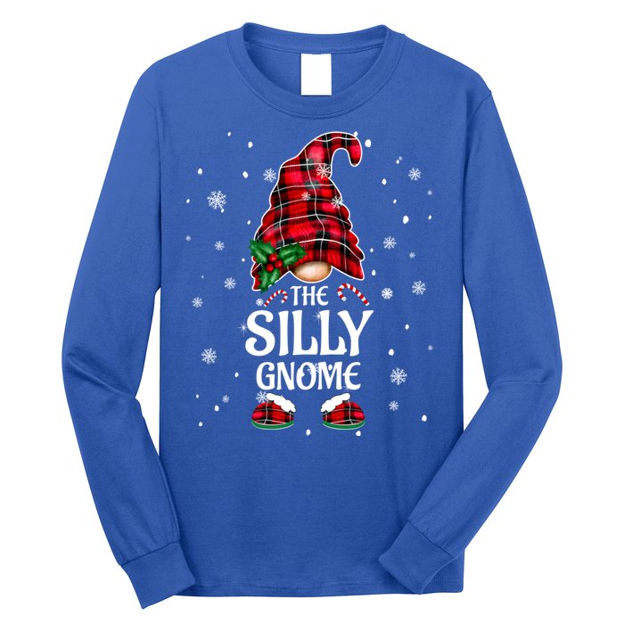 Silly Gnome Xmas Family Matching Plaid Christmas Gnomes Cool Gift Long Sleeve Shirt