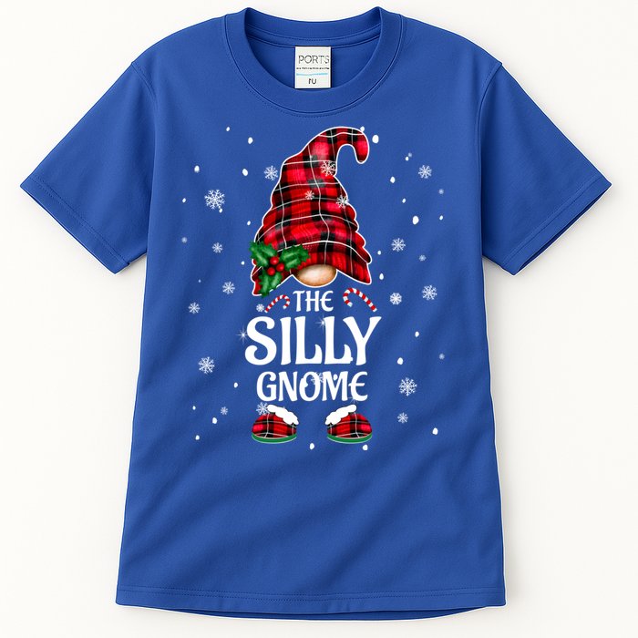 Silly Gnome Xmas Family Matching Plaid Christmas Gnomes Cool Gift Tall T-Shirt