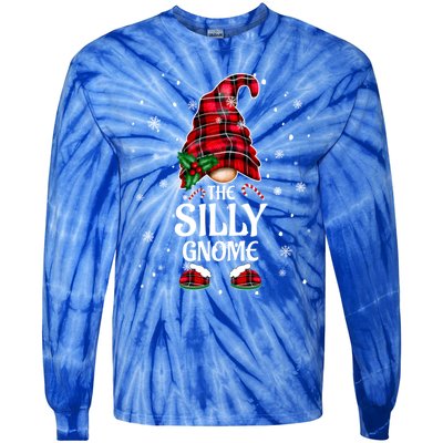 Silly Gnome Xmas Family Matching Plaid Christmas Gnomes Cool Gift Tie-Dye Long Sleeve Shirt