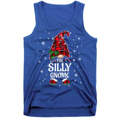 Silly Gnome Xmas Family Matching Plaid Christmas Gnomes Cool Gift Tank Top