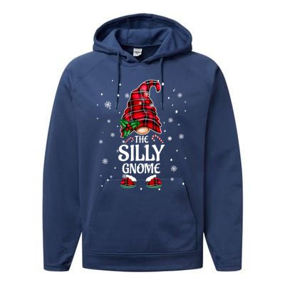 Silly Gnome Xmas Family Matching Plaid Christmas Gnomes Cool Gift Performance Fleece Hoodie