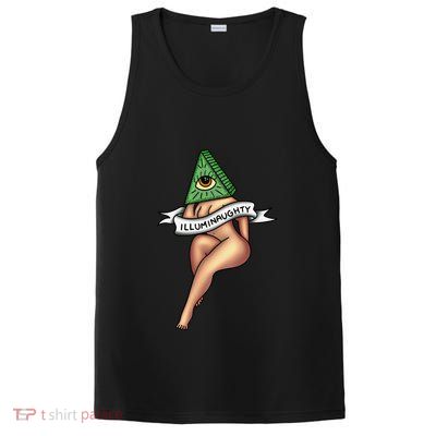 Sexy Girl X Illuminaughty X Illuminati Occult Tattoo Flash PosiCharge Competitor Tank