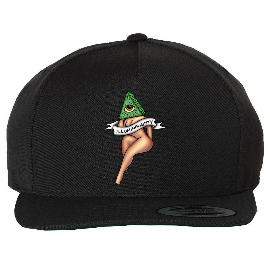 Sexy Girl X Illuminaughty X Illuminati Occult Tattoo Flash Wool Snapback Cap
