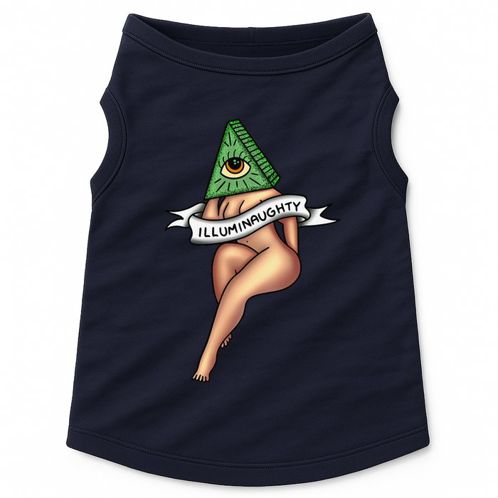 Sexy Girl X Illuminaughty X Illuminati Occult Tattoo Flash Doggie Tank