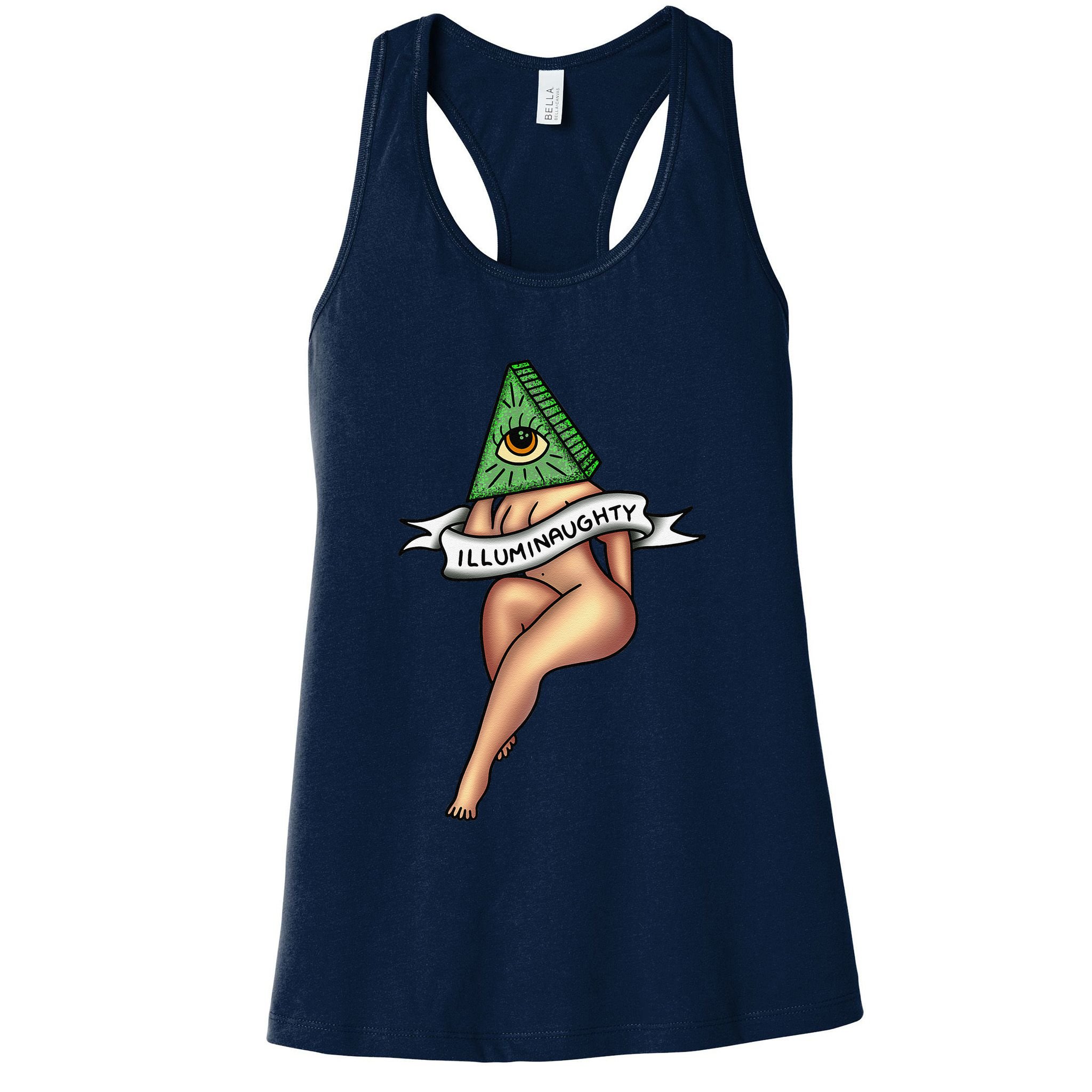 Sexy Girl X Illuminaughty X Illuminati Occult Tattoo Flash Womens Tank Top
