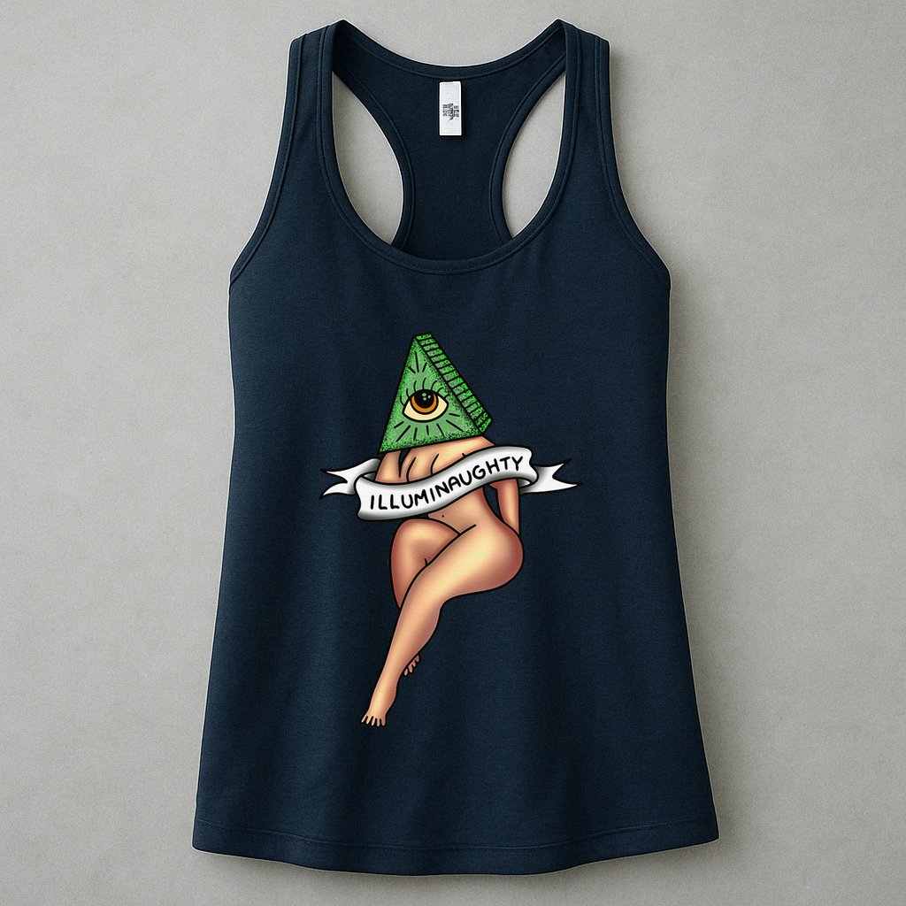 Sexy Girl X Illuminaughty X Illuminati Occult Tattoo Flash Womens Tank Top