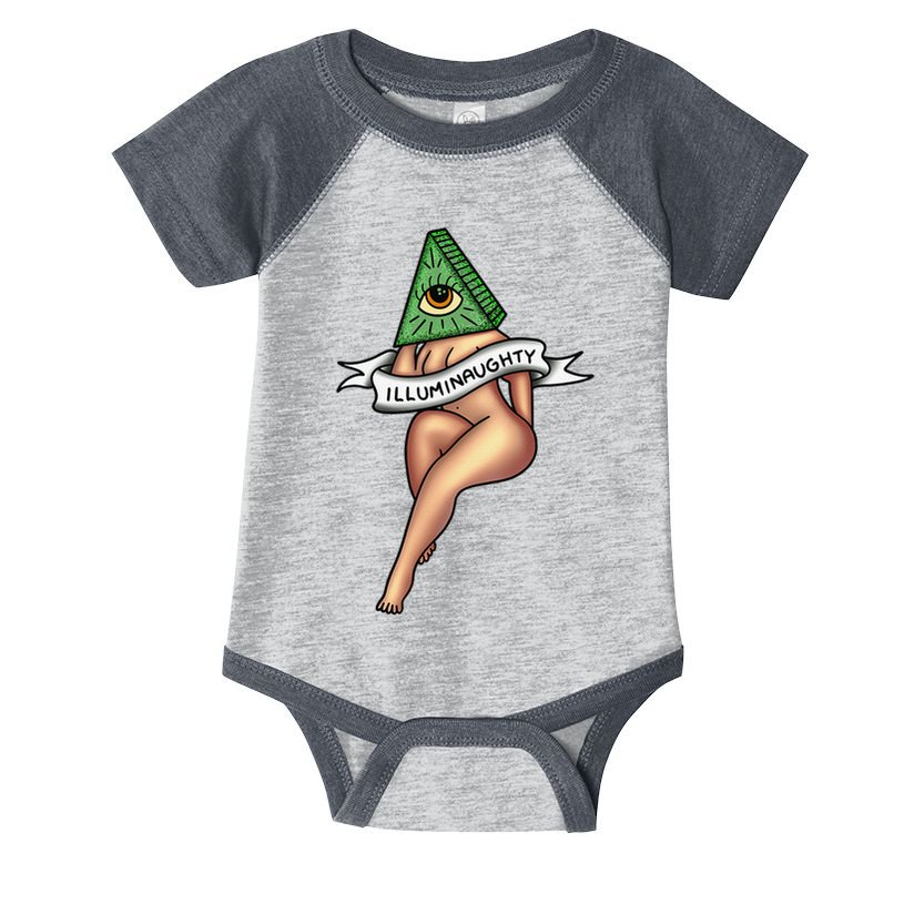 Sexy Girl X Illuminaughty X Illuminati Occult Tattoo Flash Infant Baby Jersey Bodysuit
