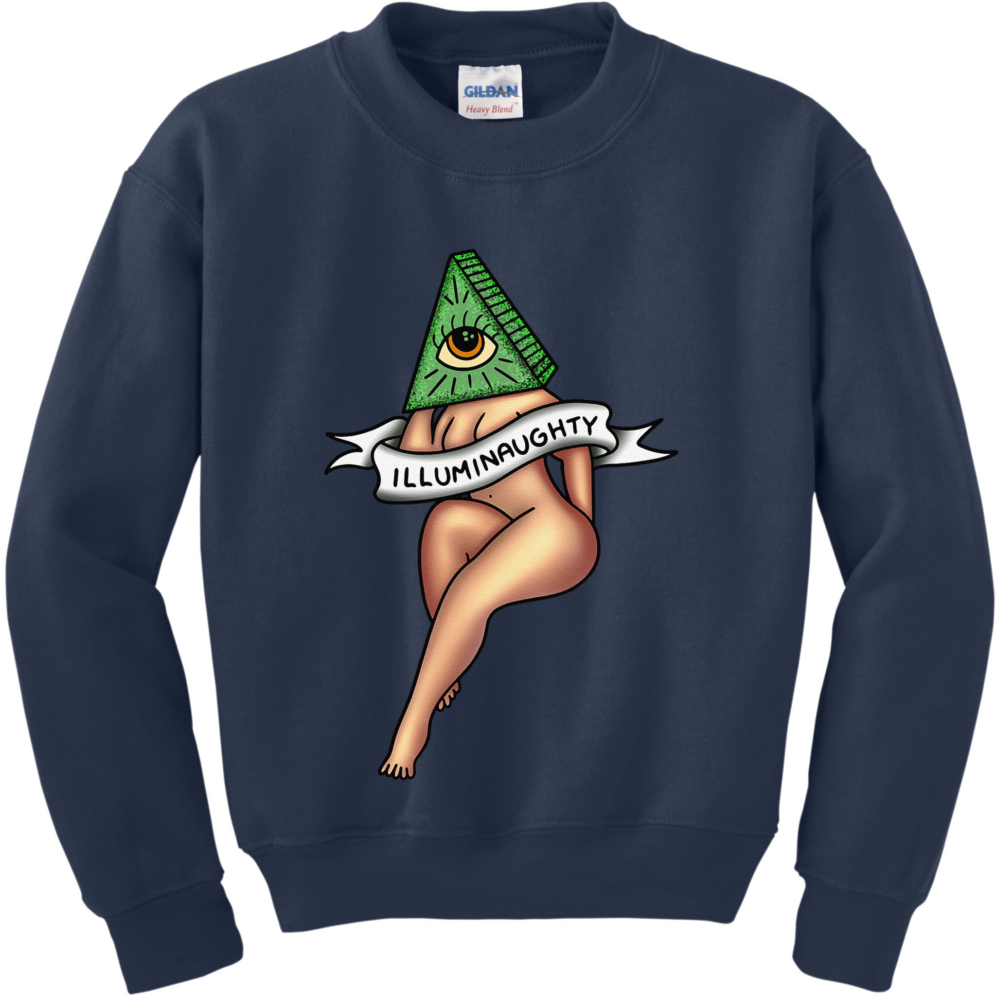 Sexy Girl X Illuminaughty X Illuminati Occult Tattoo Flash Kids Sweatshirt