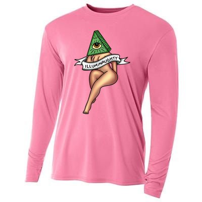 Sexy Girl X Illuminaughty X Illuminati Occult Tattoo Flash Cooling Performance Long Sleeve Crew