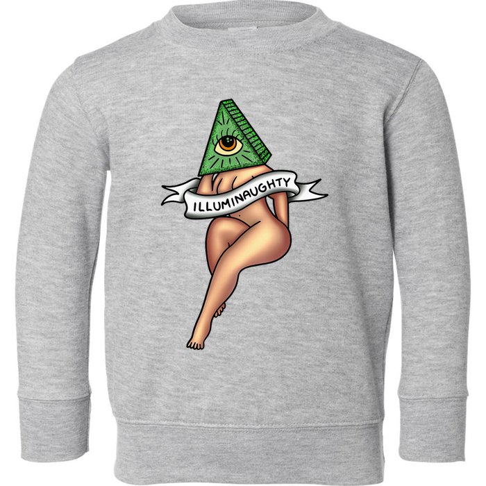 Sexy Girl X Illuminaughty X Illuminati Occult Tattoo Flash Toddler Sweatshirt