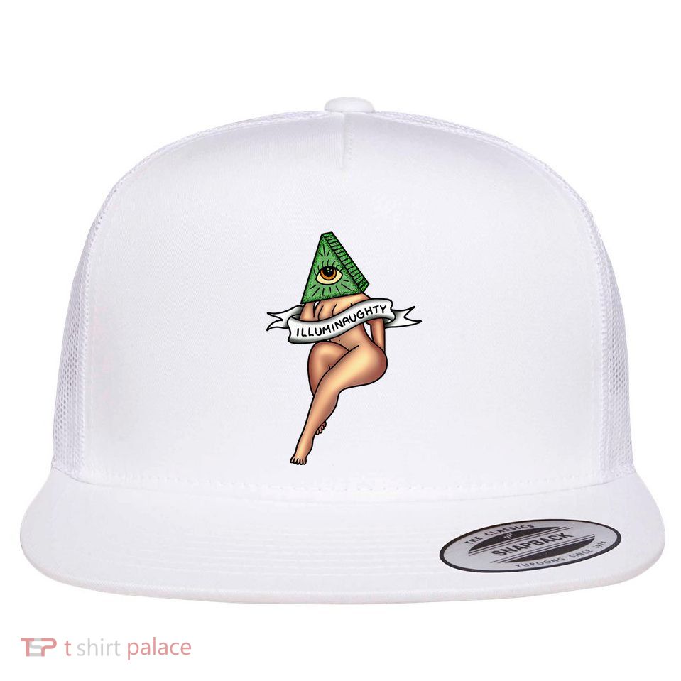 Sexy Girl X Illuminaughty X Illuminati Occult Tattoo Flash Flatbill Hat