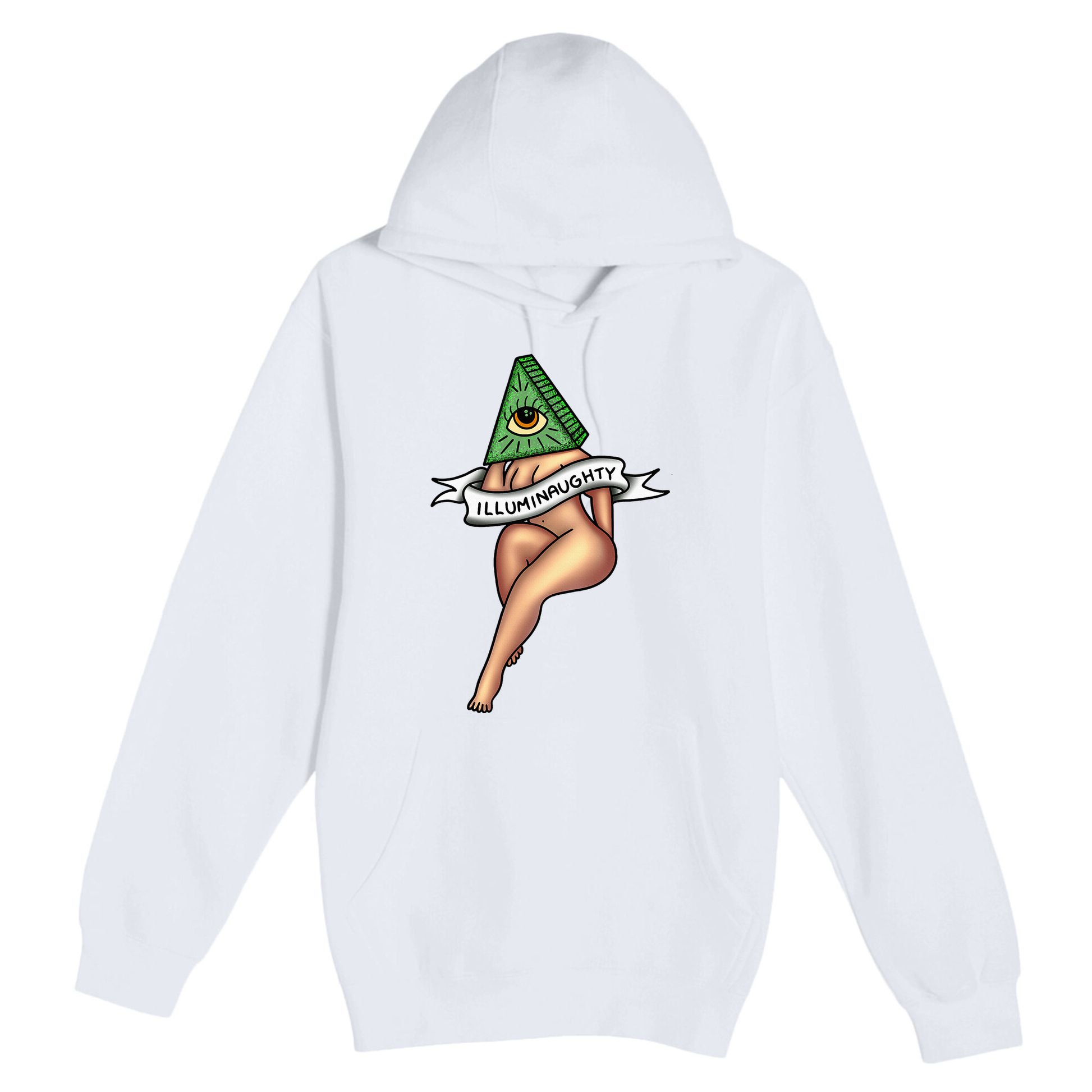 Sexy Girl X Illuminaughty X Illuminati Occult Tattoo Flash Premium Pullover Hoodie