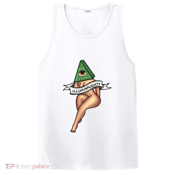 Sexy Girl X Illuminaughty X Illuminati Occult Tattoo Flash PosiCharge Competitor Tank
