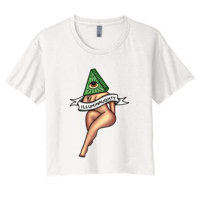 Sexy Girl X Illuminaughty X Illuminati Occult Tattoo Flash Crop Top