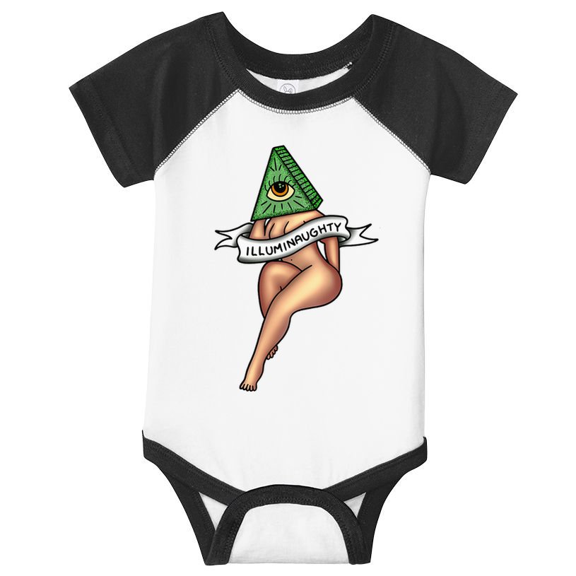 Sexy Girl X Illuminaughty X Illuminati Occult Tattoo Flash Infant Baby Jersey Bodysuit