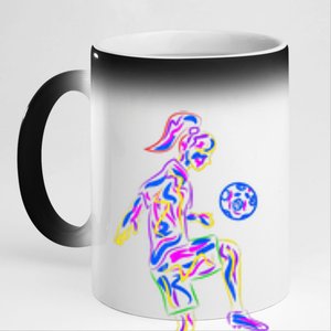 Soccer Girl Youth Women Players TShirt 11oz Black Color Changing Mug