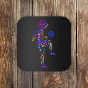 Soccer Girl Youth Women Players TShirt Coaster