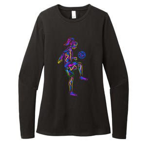 Soccer Girl Youth Women Players TShirt Womens CVC Long Sleeve Shirt