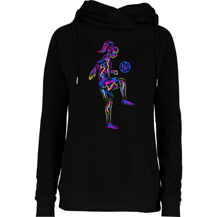 Soccer Girl Youth Women Players TShirt Womens Funnel Neck Pullover Hood