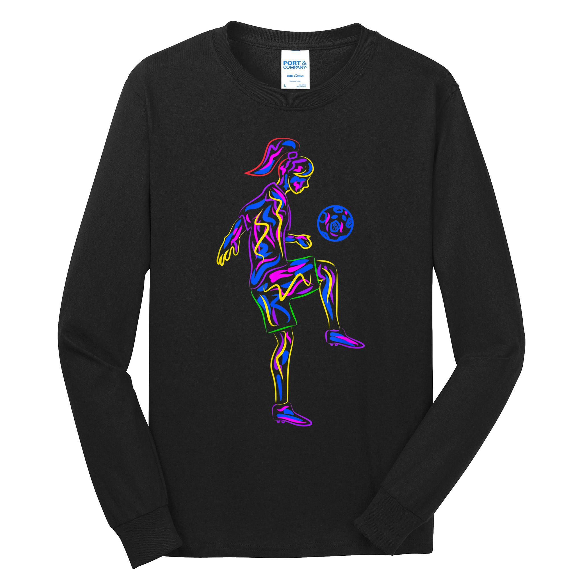 Soccer Girl Youth Women Players TShirt Tall Long Sleeve T-Shirt