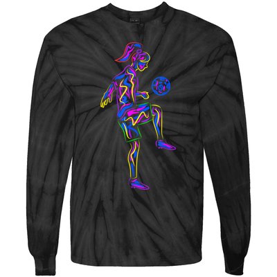 Soccer Girl Youth Women Players TShirt Tie-Dye Long Sleeve Shirt