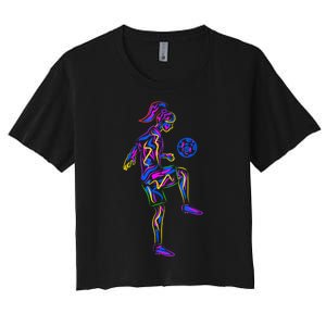 Soccer Girl Youth Women Players TShirt Women's Crop Top Tee