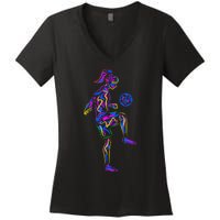 Soccer Girl Youth Women Players TShirt Women's V-Neck T-Shirt