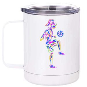 Soccer Girl Youth Women Players TShirt 12 oz Stainless Steel Tumbler Cup