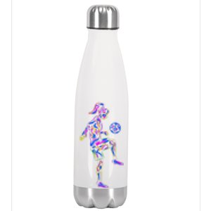 Soccer Girl Youth Women Players TShirt Stainless Steel Insulated Water Bottle