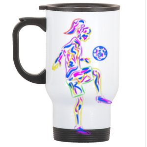 Soccer Girl Youth Women Players TShirt Stainless Steel Travel Mug