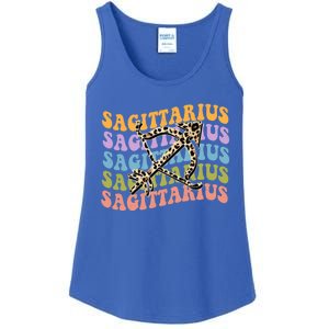 Sagittarius Gift Zodiac Birthday Retro Groovy Gift Ladies Essential Tank