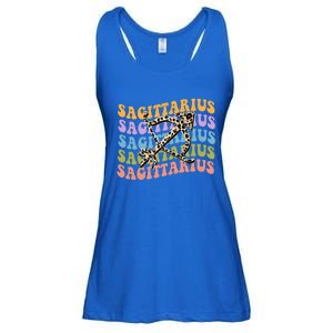 Sagittarius Gift Zodiac Birthday Retro Groovy Gift Ladies Essential Flowy Tank