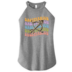 Sagittarius Gift Zodiac Birthday Retro Groovy Gift Women's Perfect Tri Rocker Tank