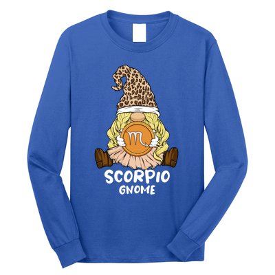 Scorpio Gnome Zodiac Sign Leopard Print Hat Cool Gift Long Sleeve Shirt