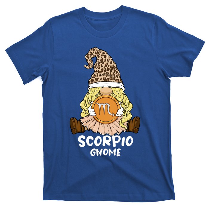 Scorpio Gnome Zodiac Sign Leopard Print Hat Cool Gift T-Shirt