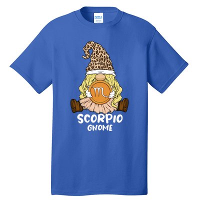 Scorpio Gnome Zodiac Sign Leopard Print Hat Cool Gift Tall T-Shirt