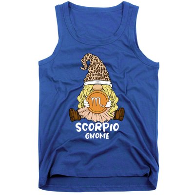 Scorpio Gnome Zodiac Sign Leopard Print Hat Cool Gift Tank Top