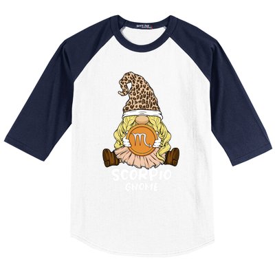 Scorpio Gnome Zodiac Sign Leopard Print Hat Cool Gift Baseball Sleeve Shirt