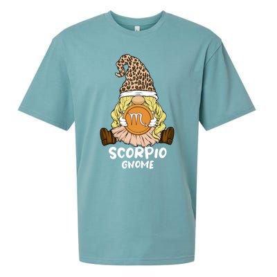 Scorpio Gnome Zodiac Sign Leopard Print Hat Cool Gift Sueded Cloud Jersey T-Shirt