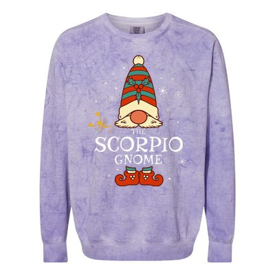 Scorpio Gnome Zodiac Sign Christmas Astrology Horoscope Colorblast Crewneck Sweatshirt