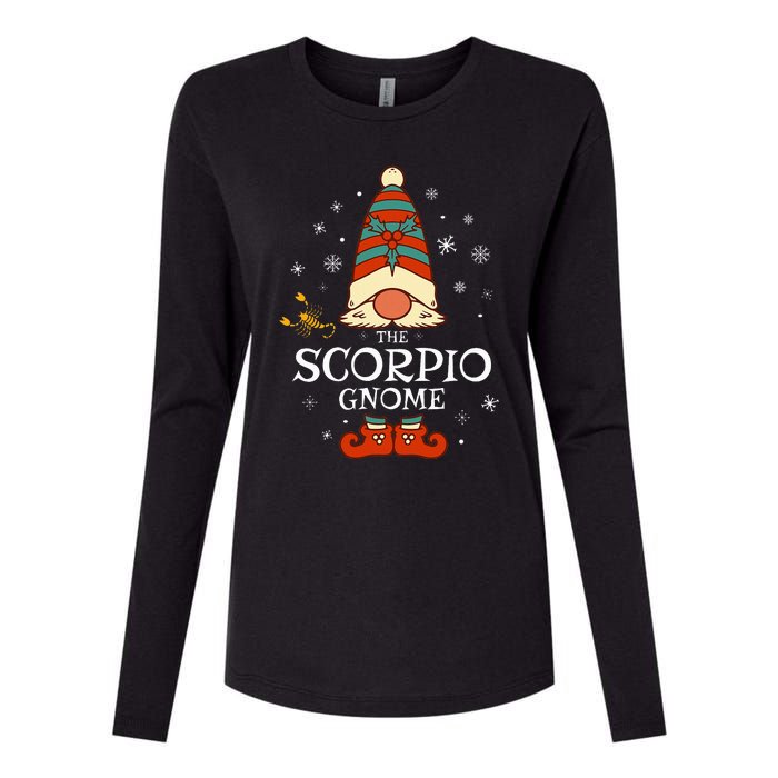 Scorpio Gnome Zodiac Sign Christmas Astrology Horoscope Womens Cotton Relaxed Long Sleeve T-Shirt