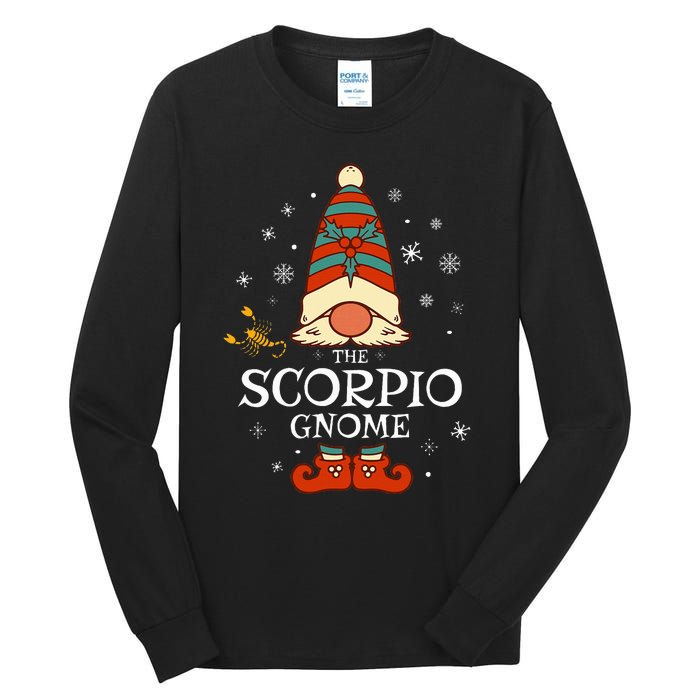 Scorpio Gnome Zodiac Sign Christmas Astrology Horoscope Tall Long Sleeve T-Shirt