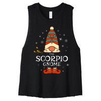 Scorpio Gnome Zodiac Sign Christmas Astrology Horoscope Women's Racerback Cropped Tank