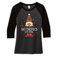 Scorpio Gnome Zodiac Sign Christmas Astrology Horoscope Women's Tri-Blend 3/4-Sleeve Raglan Shirt