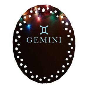 Sign Gemini Zodiac Ceramic Oval Ornament