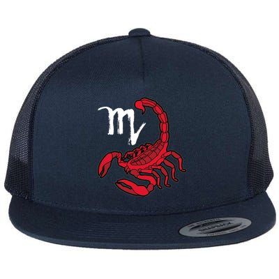 Scorpio Gift Zodiac Sign Astrology Gift Flat Bill Trucker Hat