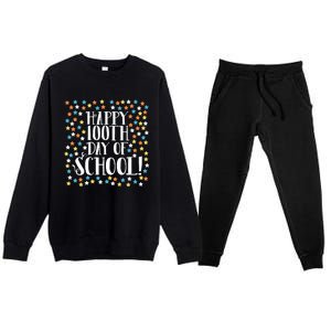 Stars Happy 100th Day Of School Math Counting To 100 Teacher Gift Premium Crewneck Sweatsuit Set