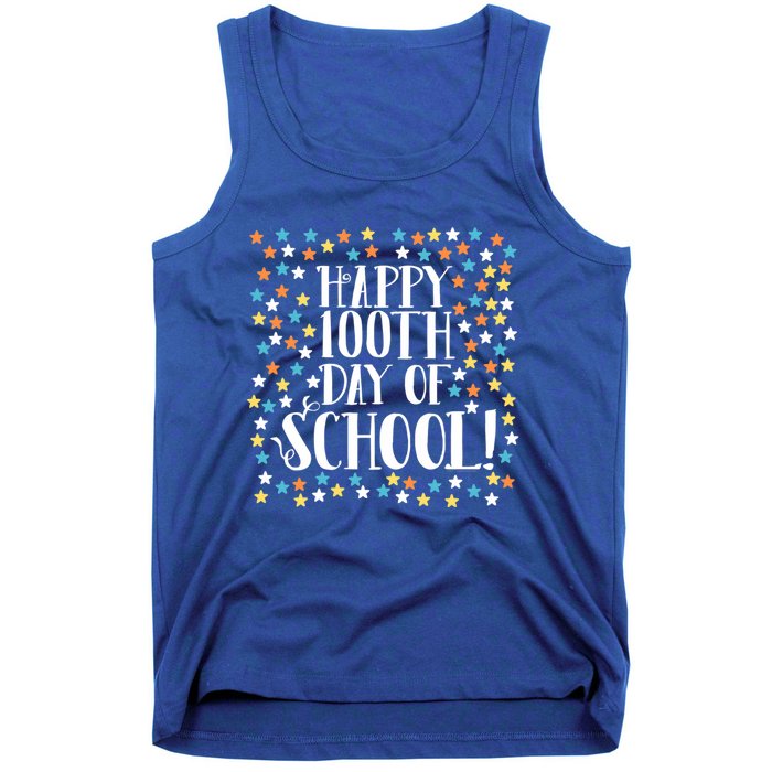 Stars Happy 100th Day Of School Math Counting To 100 Teacher Gift Tank Top